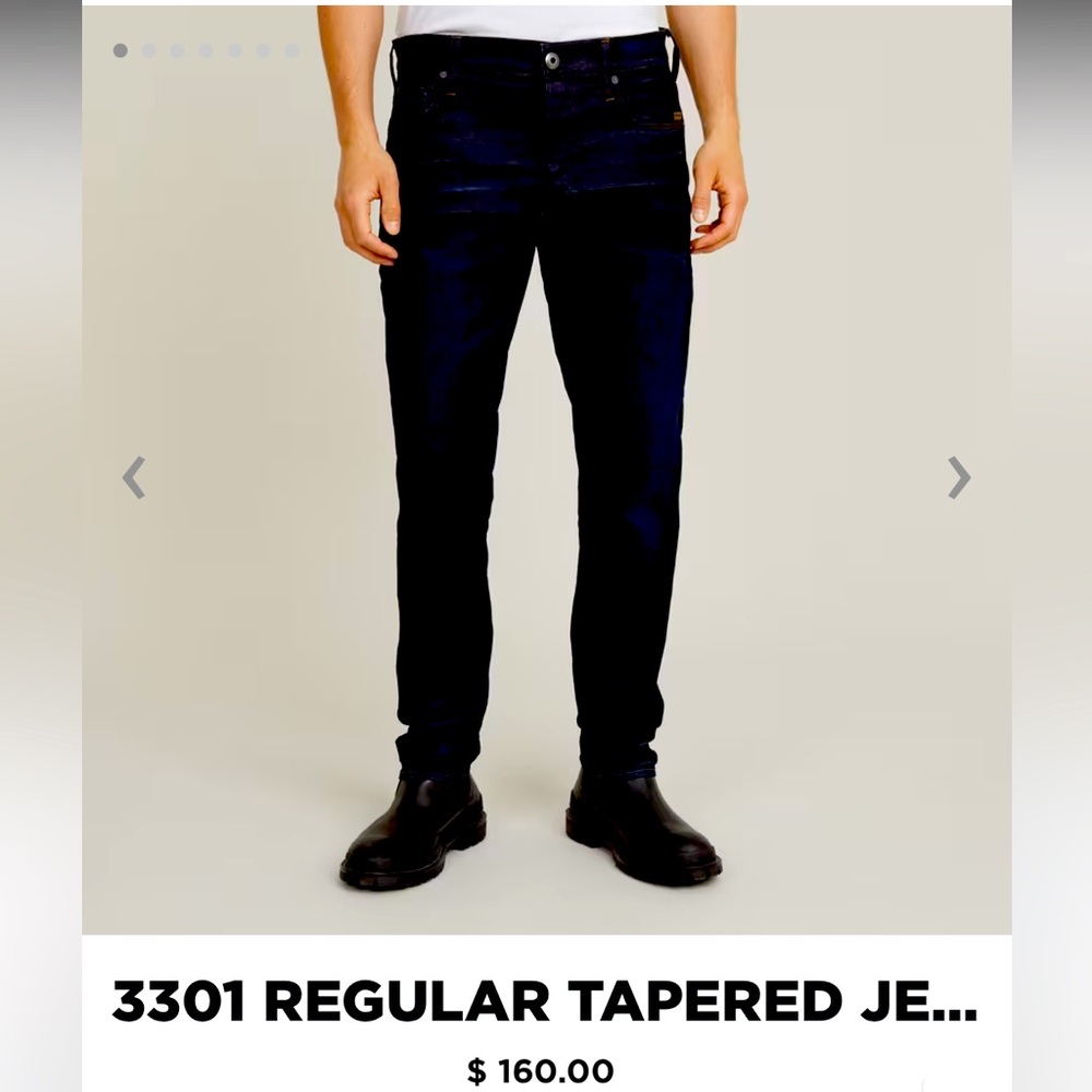 Regular Black Denim Jeans Tapered
